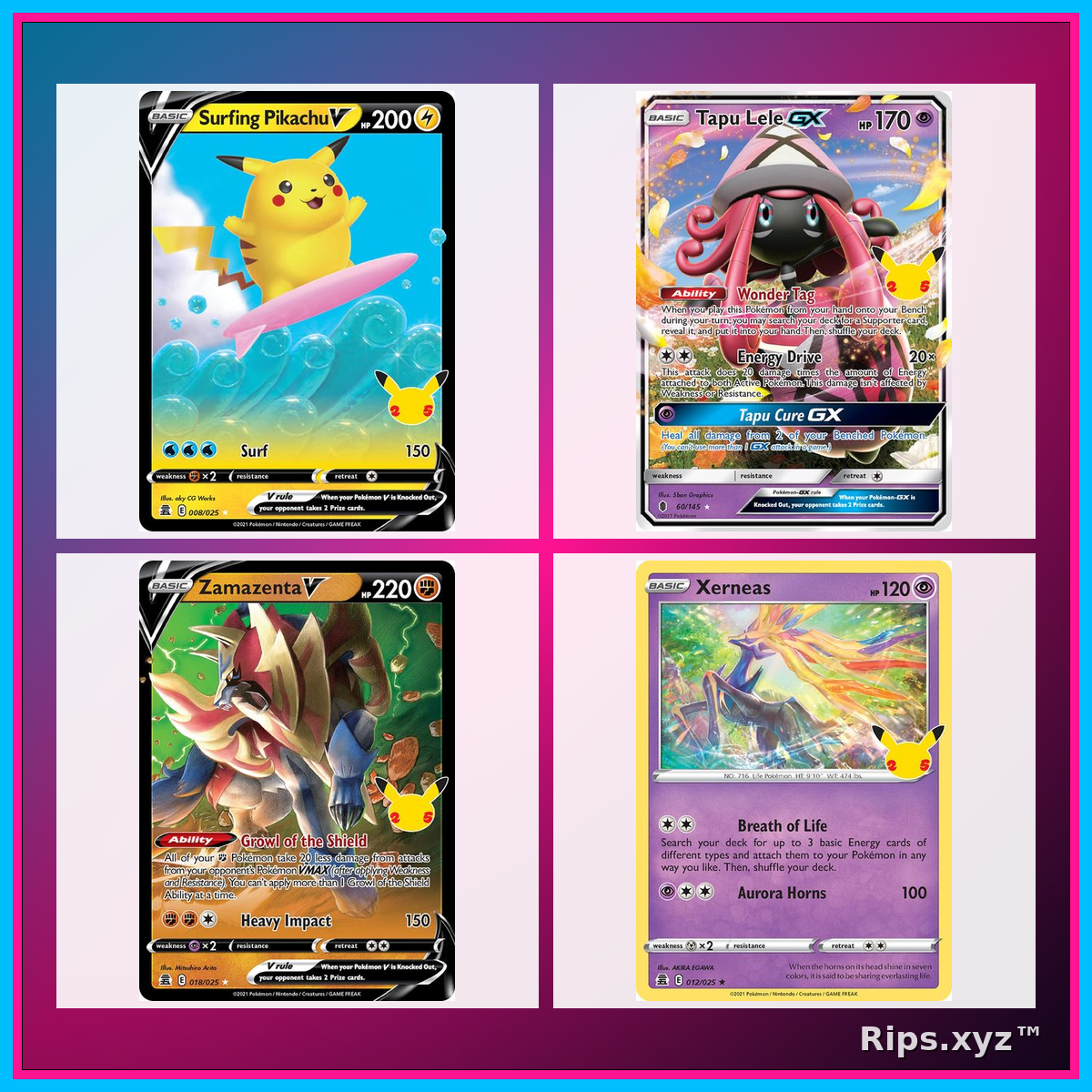 Celebrations nostalgia ladder — Pikachu V, Lugia, and Classic Collection reprints