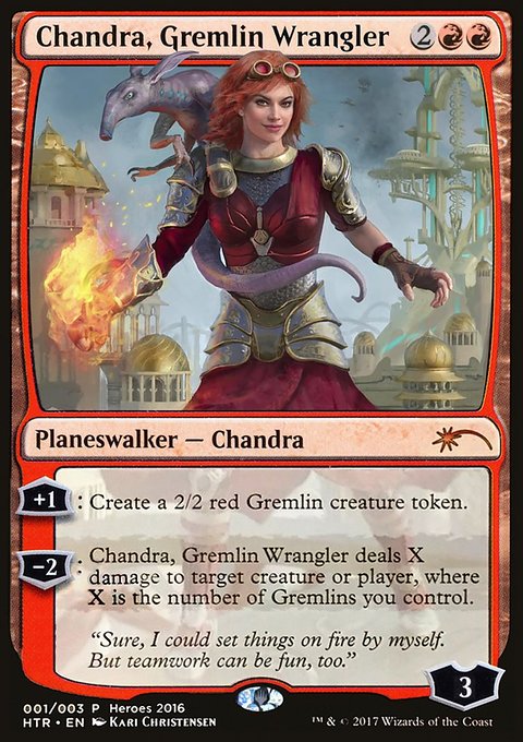 Chandra, Gremlin Wrangler, 2016 Heroes of the Realm #1, Magic: The Gathering card