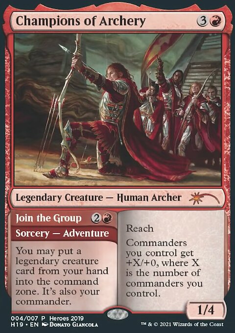 Champions of Archery // Join the Group, 2019 Heroes of the Realm #4, Magic: The Gathering card