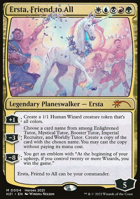 Ersta, Friend to All, 2021 Heroes of the Realm #4, Magic: The Gathering card