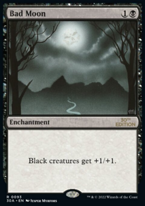 Bad Moon, 30th Anniversary Edition #93, Magic: The Gathering card