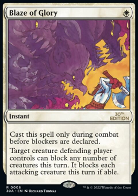 Blaze of Glory, 30th Anniversary Edition #6, Magic: The Gathering card