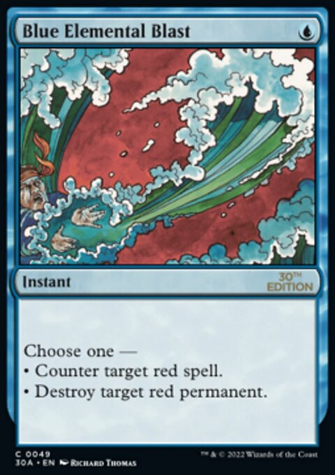 Blue Elemental Blast, 30th Anniversary Edition #49, Magic: The Gathering card