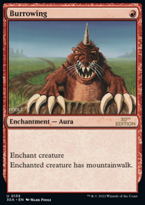 Burrowing, 30th Anniversary Edition #135, Magic: The Gathering card