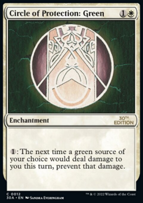 Circle of Protection: Green, 30th Anniversary Edition #12, Magic: The Gathering card