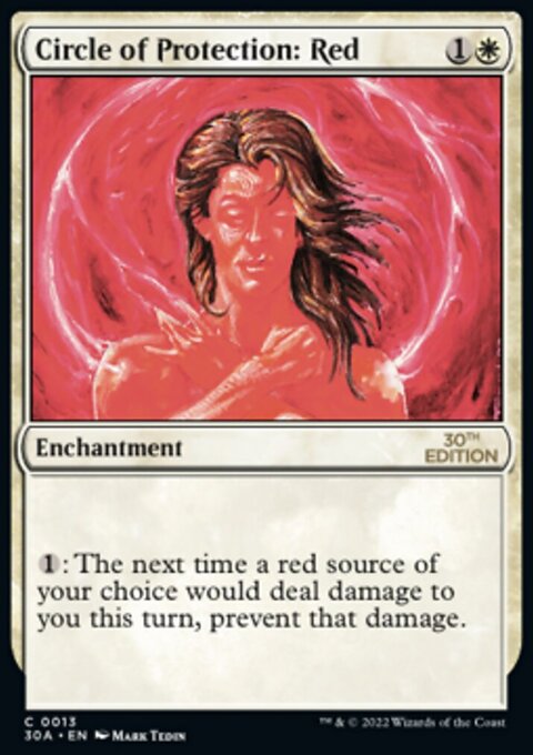 Circle of Protection: Red, 30th Anniversary Edition #13, Magic: The Gathering card