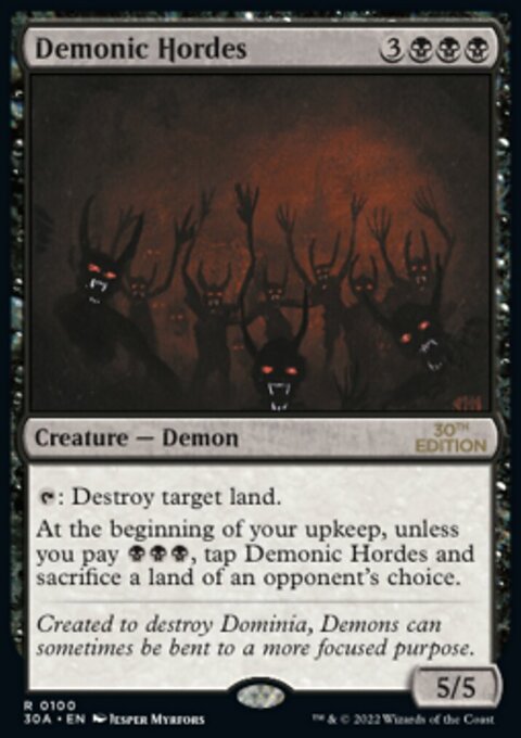 Demonic Hordes, 30th Anniversary Edition #100, Magic: The Gathering card