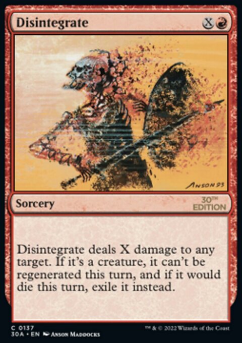 Disintegrate, 30th Anniversary Edition #137, Magic: The Gathering card
