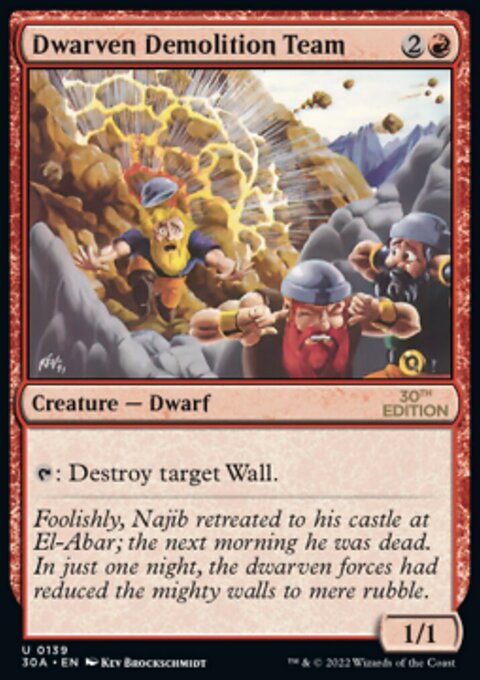 Dwarven Demolition Team, 30th Anniversary Edition #139, Magic: The Gathering card