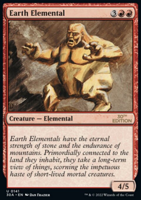 Earth Elemental, 30th Anniversary Edition #141, Magic: The Gathering card