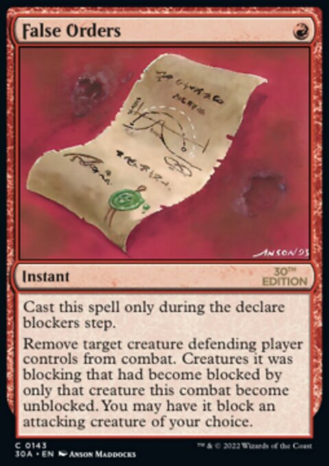 False Orders, 30th Anniversary Edition #143, Magic: The Gathering card