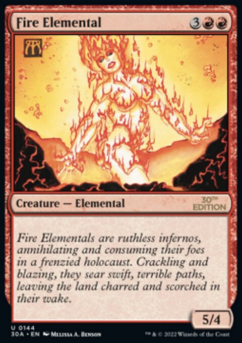 Fire Elemental, 30th Anniversary Edition #144, Magic: The Gathering card