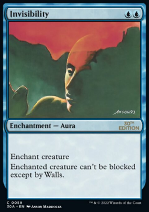 Invisibility, 30th Anniversary Edition #59, Magic: The Gathering card
