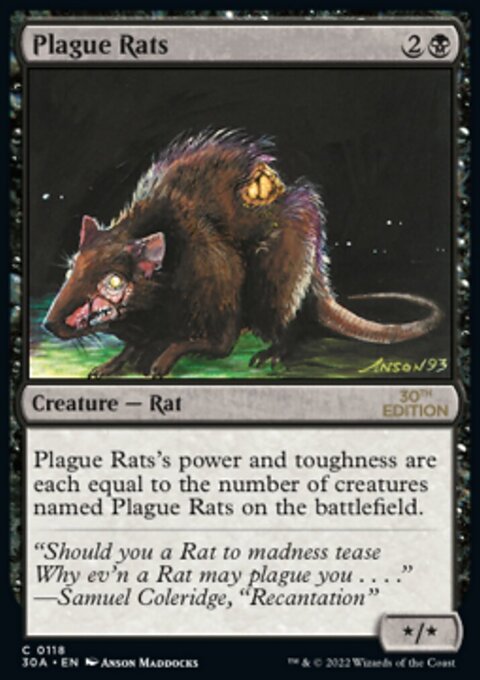 Plague Rats, 30th Anniversary Edition #118, Magic: The Gathering card