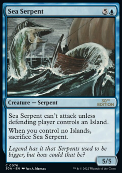 Sea Serpent, 30th Anniversary Edition #76, Magic: The Gathering card