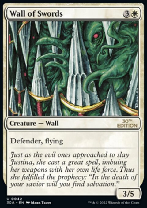 Wall of Swords, 30th Anniversary Edition #42, Magic: The Gathering card