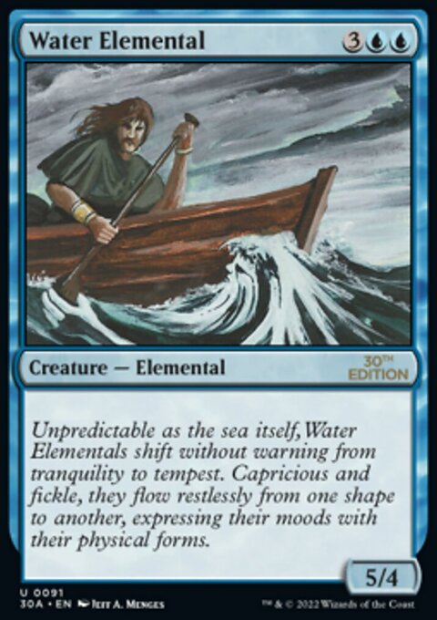 Water Elemental, 30th Anniversary Edition #91, Magic: The Gathering card