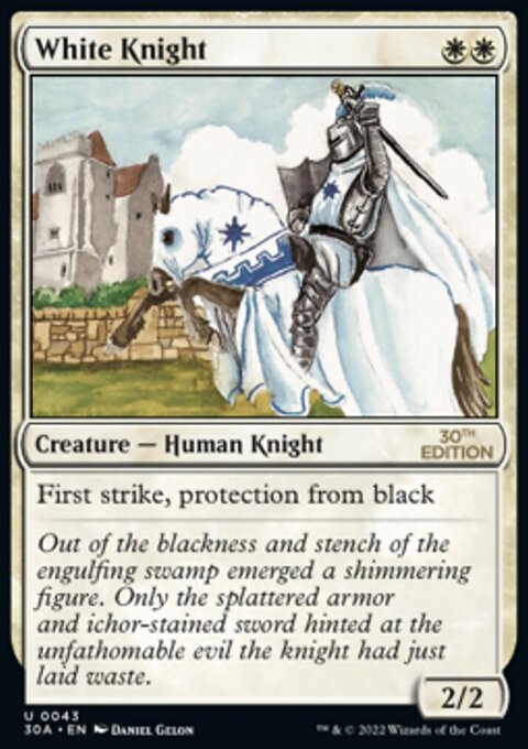 White Knight, 30th Anniversary Edition #43, Magic: The Gathering card