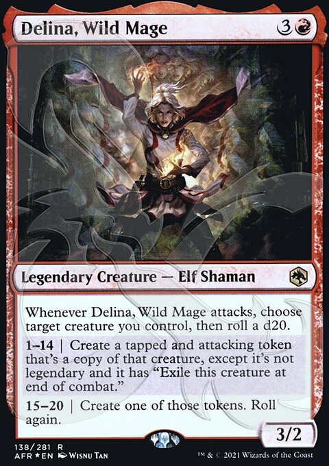 Delina, Wild Mage, Adventures in the Forgotten Realms Promos #138a, Magic: The Gathering card