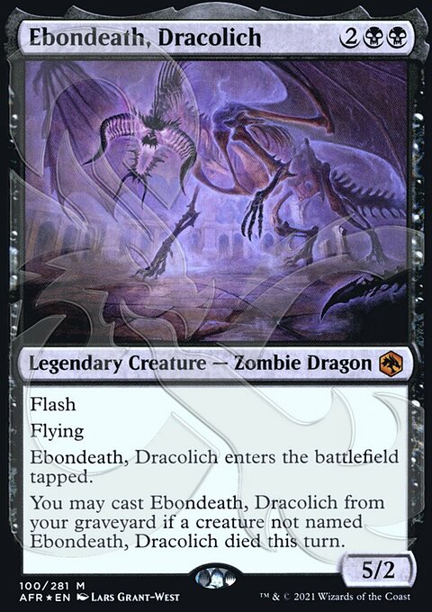 Ebondeath, Dracolich, Adventures in the Forgotten Realms Promos #100a, Magic: The Gathering card