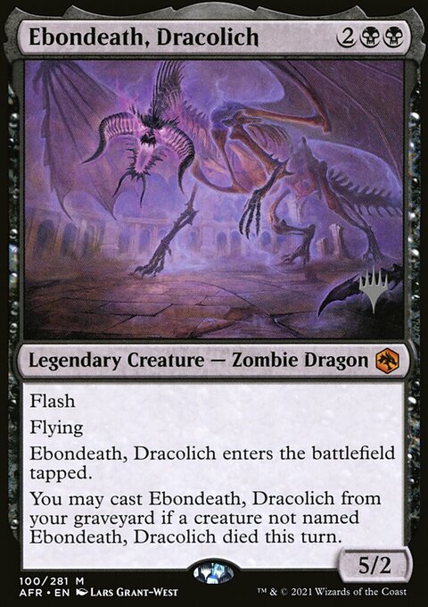 Ebondeath, Dracolich, Adventures in the Forgotten Realms Promos #100p, Magic: The Gathering card