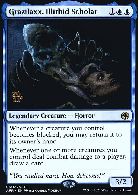 Grazilaxx, Illithid Scholar, Adventures in the Forgotten Realms Promos #60s, Magic: The Gathering card