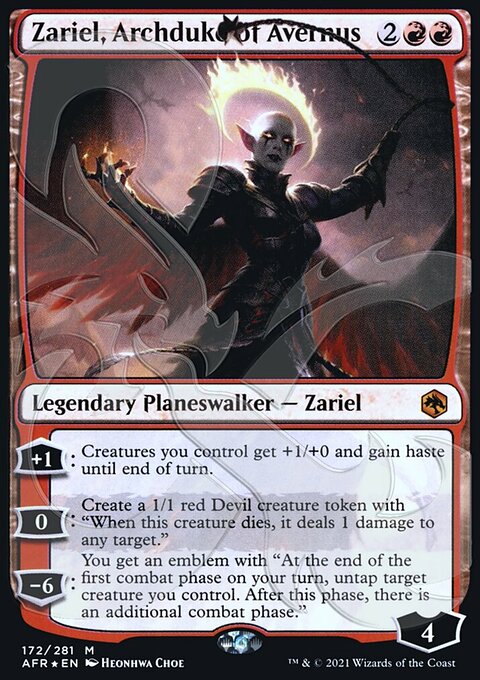 Zariel, Archduke of Avernus, Adventures in the Forgotten Realms Promos #172a, Magic: The Gathering card