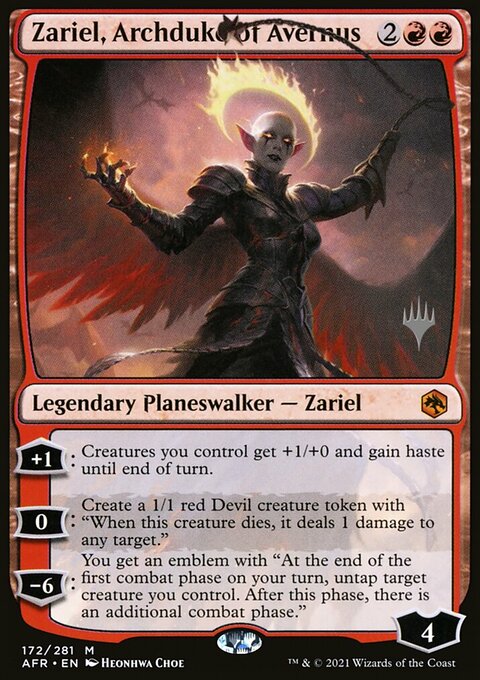Zariel, Archduke of Avernus, Adventures in the Forgotten Realms Promos #172p, Magic: The Gathering card