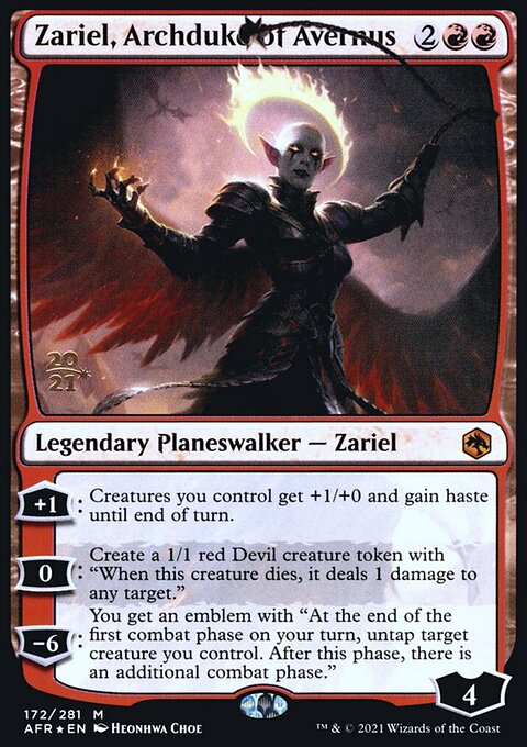 Zariel, Archduke of Avernus, Adventures in the Forgotten Realms Promos #172s, Magic: The Gathering card