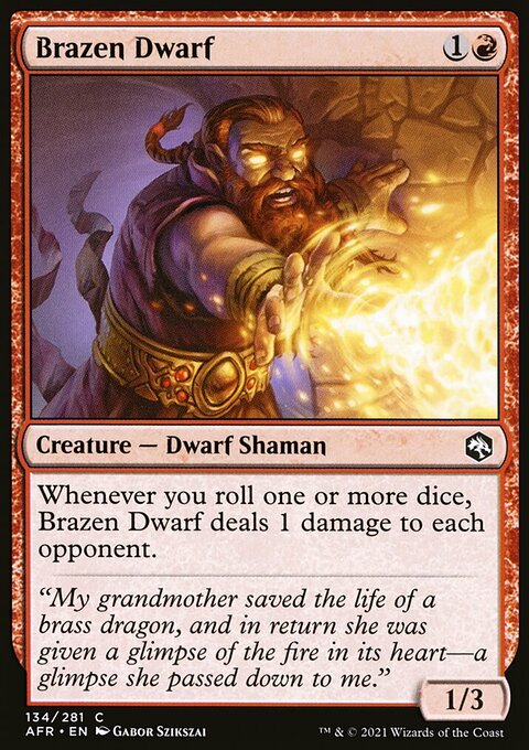 Brazen Dwarf, Adventures in the Forgotten Realms #134, Magic: The Gathering card