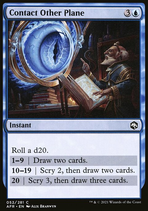 Contact Other Plane, Adventures in the Forgotten Realms #52, Magic: The Gathering card