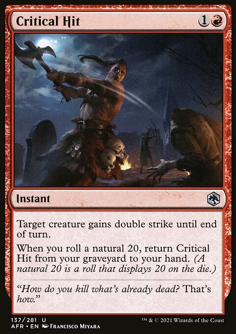 Critical Hit, Adventures in the Forgotten Realms #137, Magic: The Gathering card