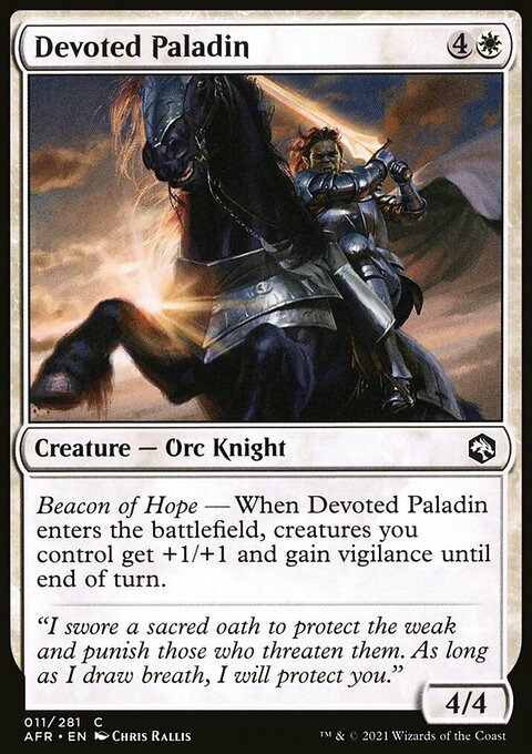 Devoted Paladin, Adventures in the Forgotten Realms #11, Magic: The Gathering card