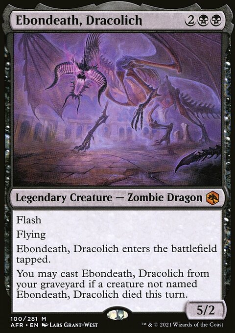 Ebondeath, Dracolich, Adventures in the Forgotten Realms #100, Magic: The Gathering card