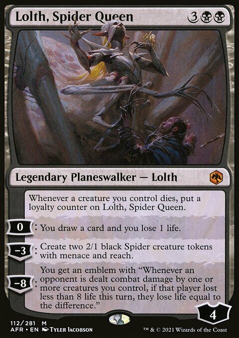 Lolth, Spider Queen, Adventures in the Forgotten Realms #112, Magic: The Gathering card