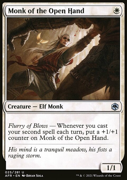Monk of the Open Hand, Adventures in the Forgotten Realms #25, Magic: The Gathering card