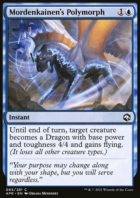 Mordenkainen's Polymorph, Adventures in the Forgotten Realms #65, Magic: The Gathering card