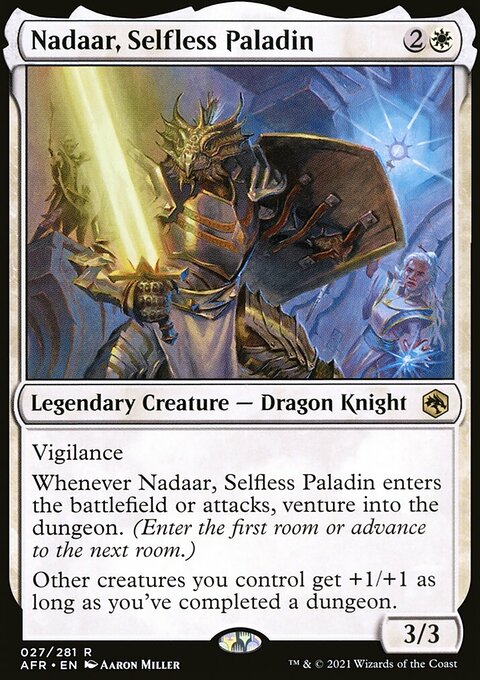 Nadaar, Selfless Paladin, Adventures in the Forgotten Realms #27, Magic: The Gathering card
