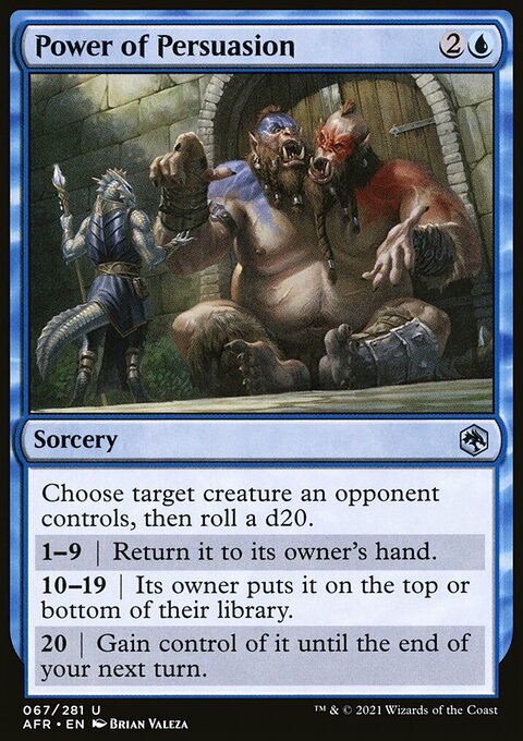 Power of Persuasion, Adventures in the Forgotten Realms #67, Magic: The Gathering card