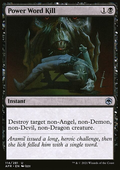 Power Word Kill, Adventures in the Forgotten Realms #114, Magic: The Gathering card