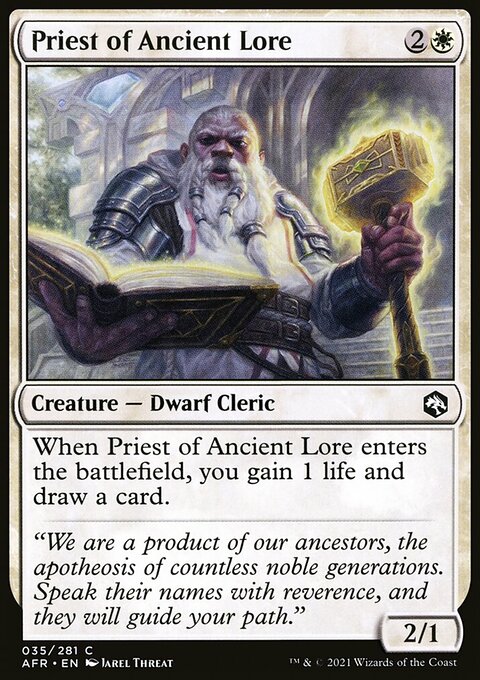 Priest of Ancient Lore, Adventures in the Forgotten Realms #35, Magic: The Gathering card