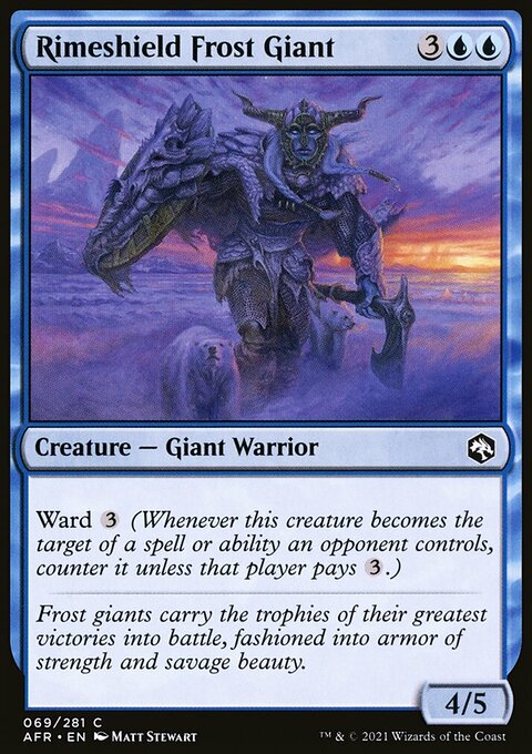 Rimeshield Frost Giant, Adventures in the Forgotten Realms #69, Magic: The Gathering card