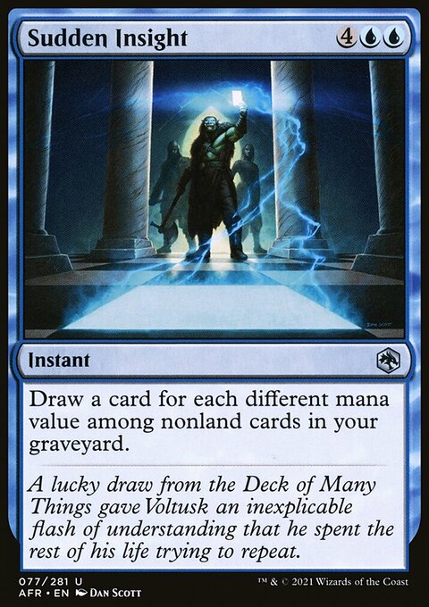 Sudden Insight, Adventures in the Forgotten Realms #77, Magic: The Gathering card
