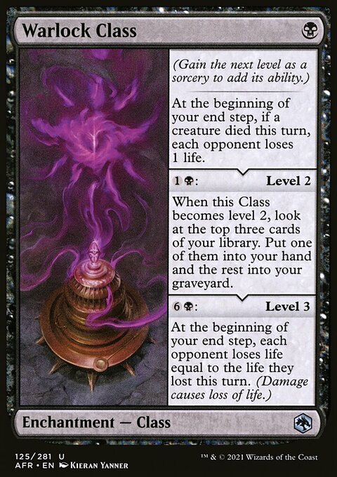 Warlock Class, Adventures in the Forgotten Realms #125, Magic: The Gathering card