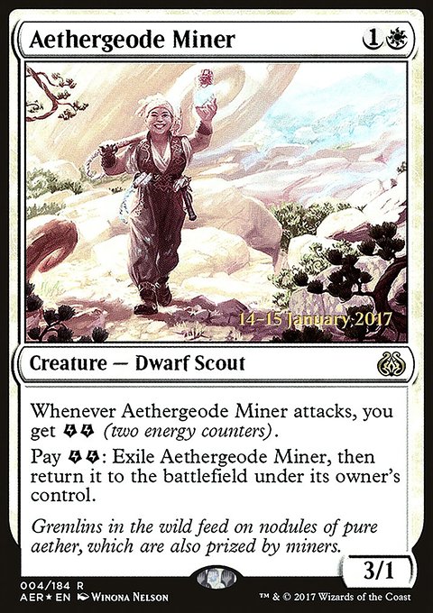 Aethergeode Miner, Aether Revolt Promos #4s, Magic: The Gathering card