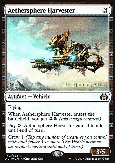 Aethersphere Harvester, Aether Revolt Promos #142s, Magic: The Gathering card