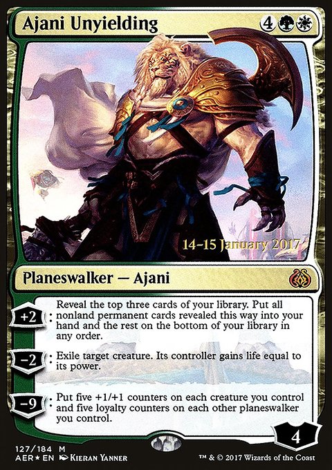 Ajani Unyielding, Aether Revolt Promos #127s, Magic: The Gathering card