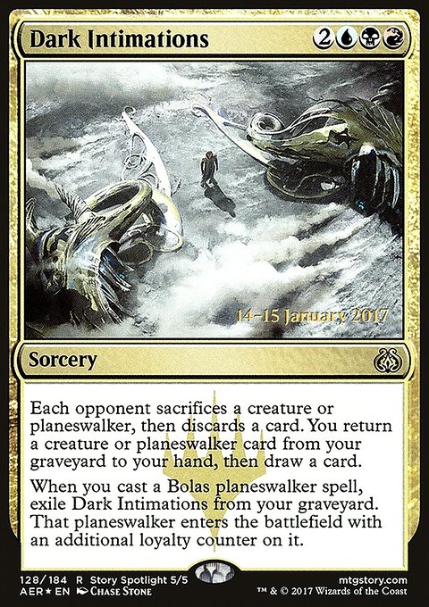 Dark Intimations, Aether Revolt Promos #128s, Magic: The Gathering card
