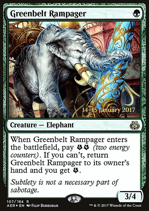 Greenbelt Rampager, Aether Revolt Promos #107s, Magic: The Gathering card