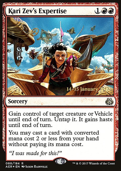 Kari Zev's Expertise, Aether Revolt Promos #88s, Magic: The Gathering card